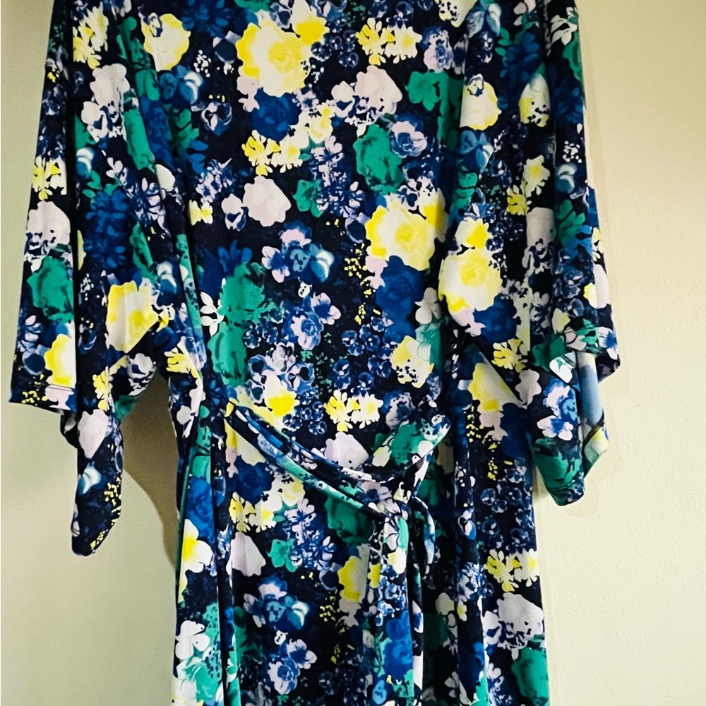 New York and Company floral print knee length dress size XL